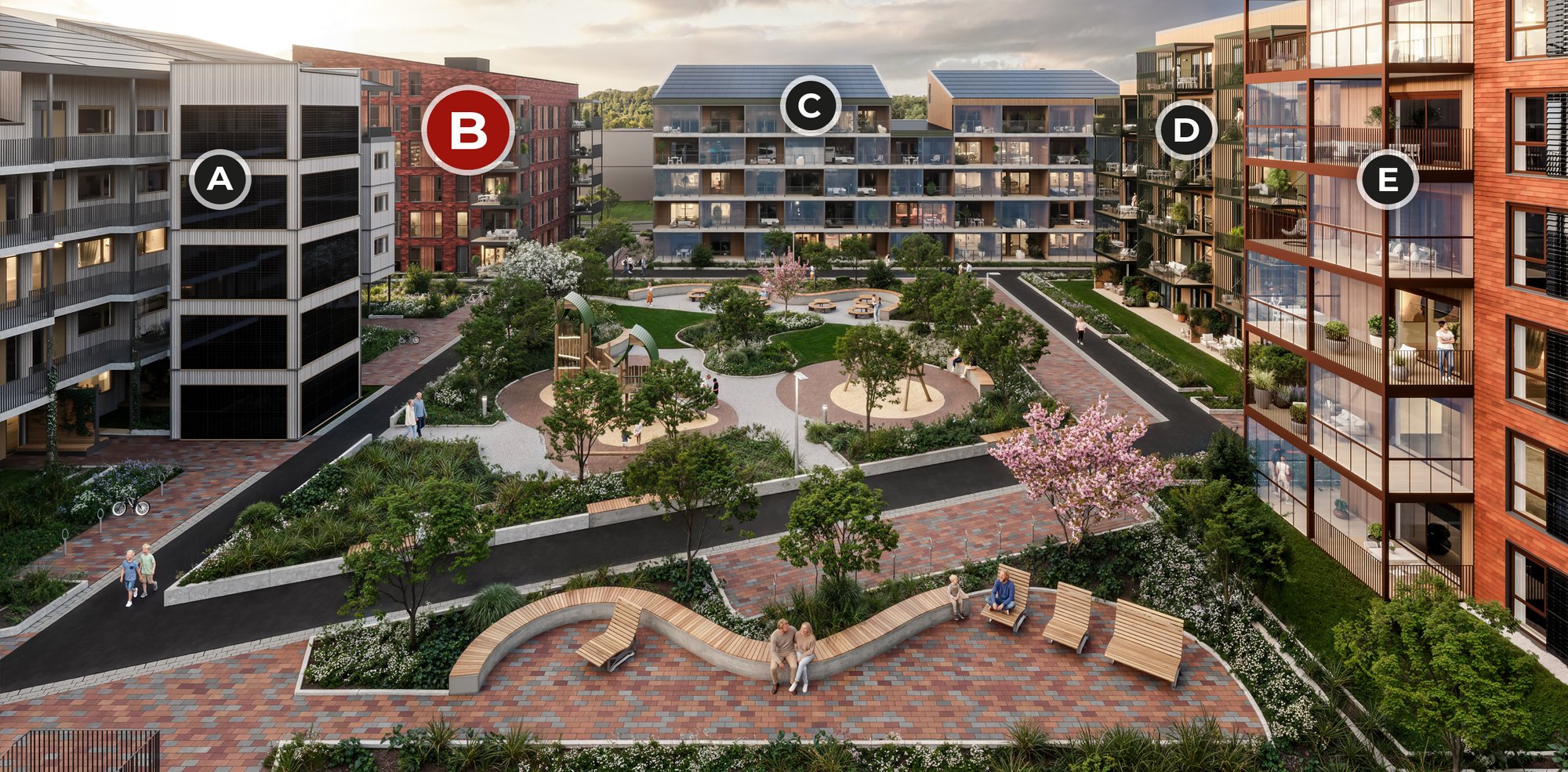 Hagen verket atrium med hus nr B Hagen verket atrium med hus nr B