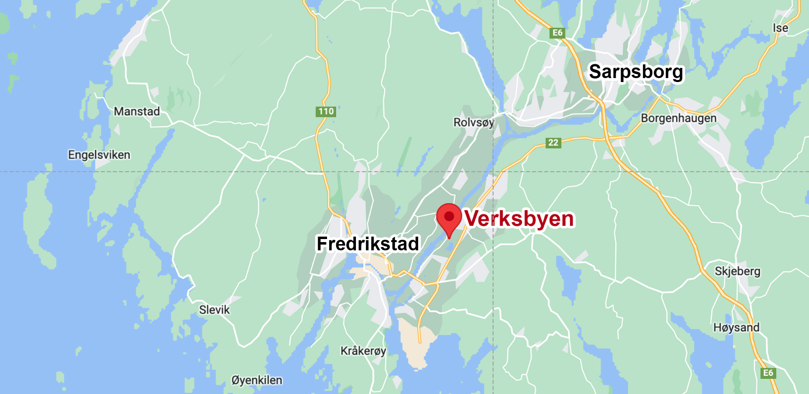 Kart Fredrikstad og Sarpsborg