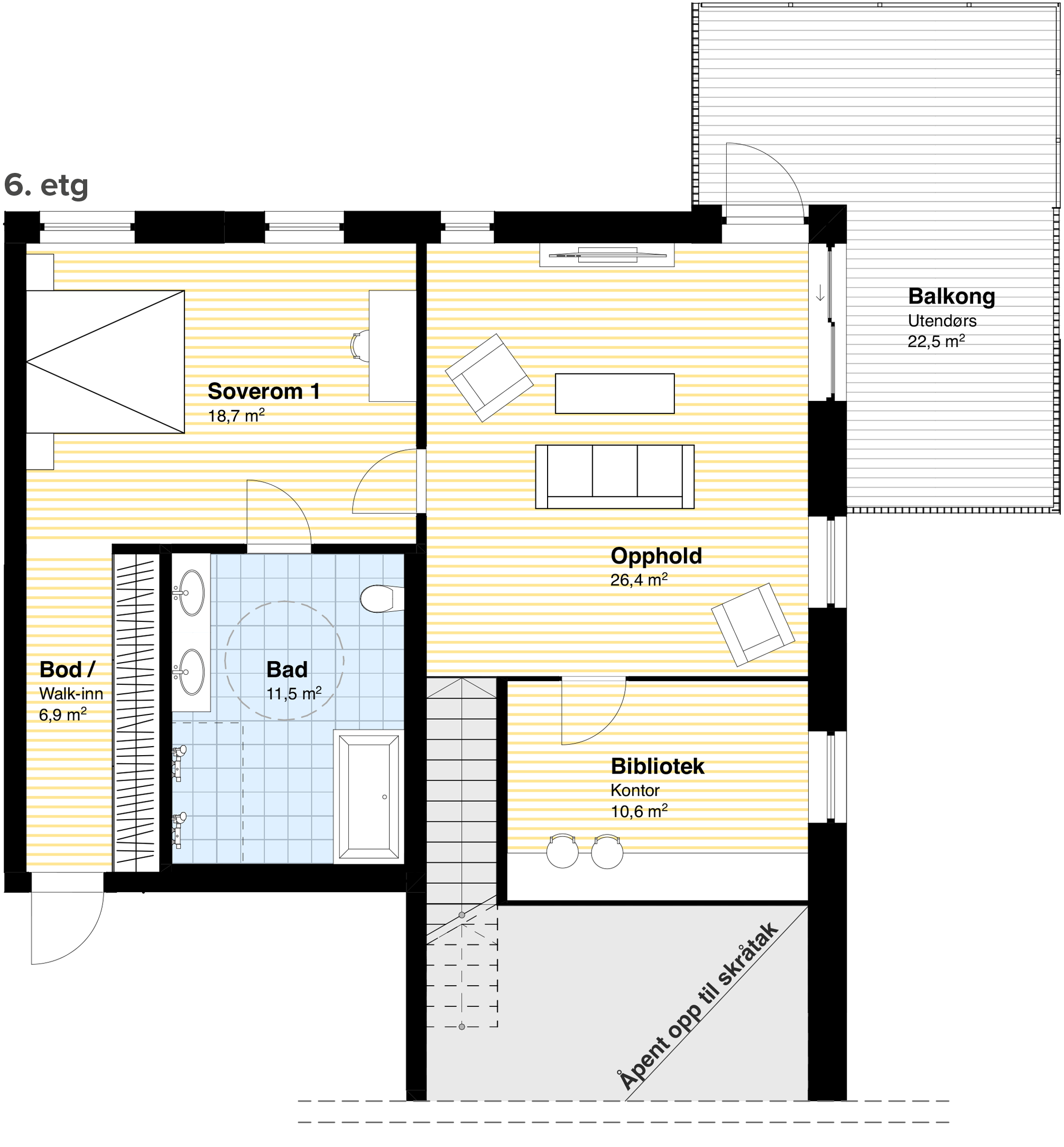 Plantegning K502 - 6etg