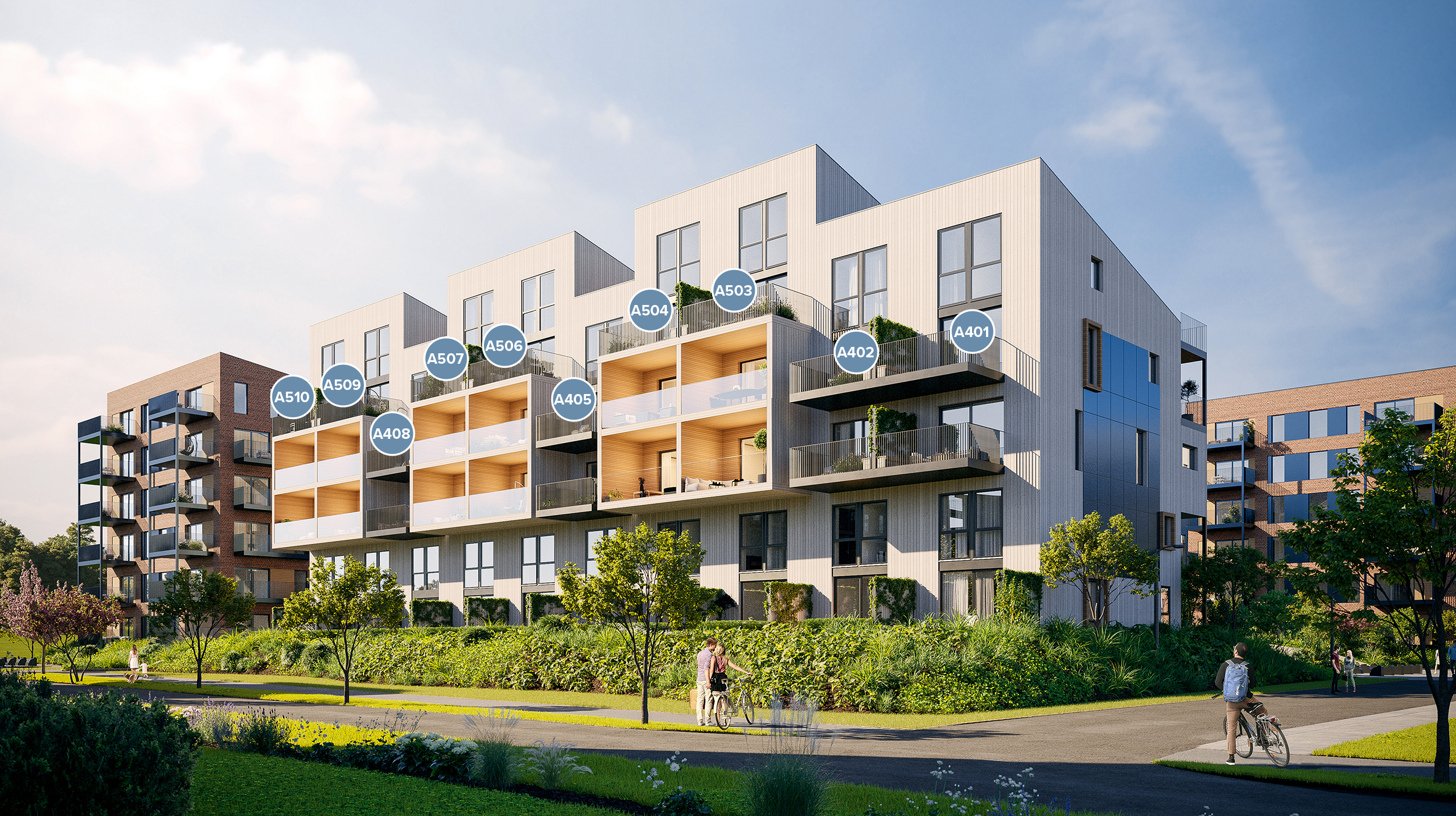 Verket Atrium - Hus A - nummerering topp