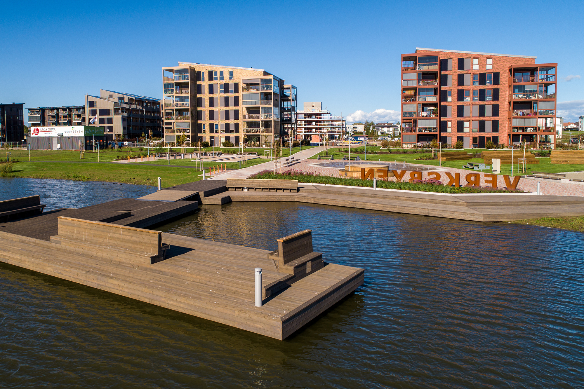 Verket Panorama med brygge